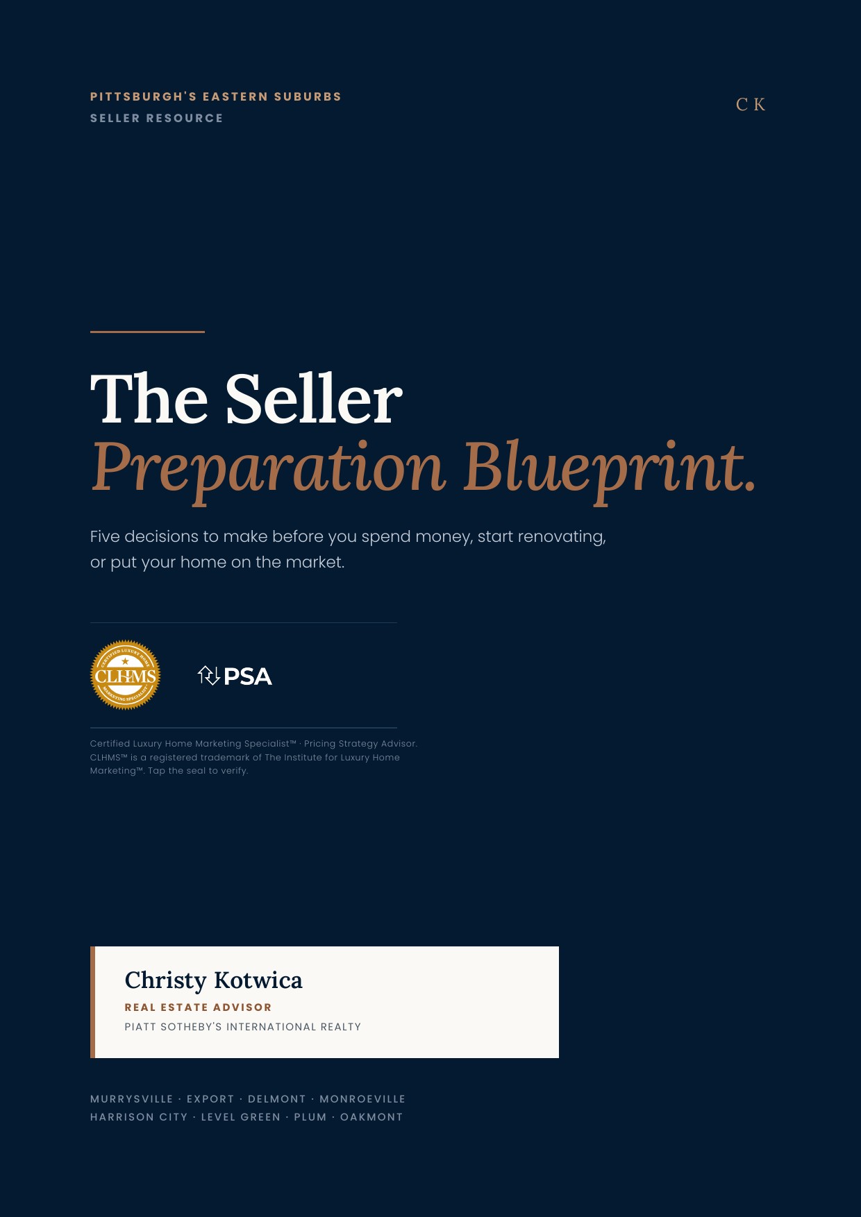 Cover of Christy Kotwica's Seller Preparation Blueprint